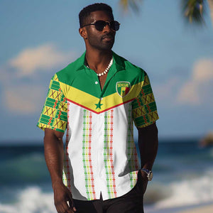 World Football 2026 Senegal Custom Hawaiian Shirt African Kente White Pattern - African Pride