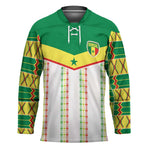 World Football 2026 Senegal Custom Hockey Jersey African Kente White Pattern - African Pride