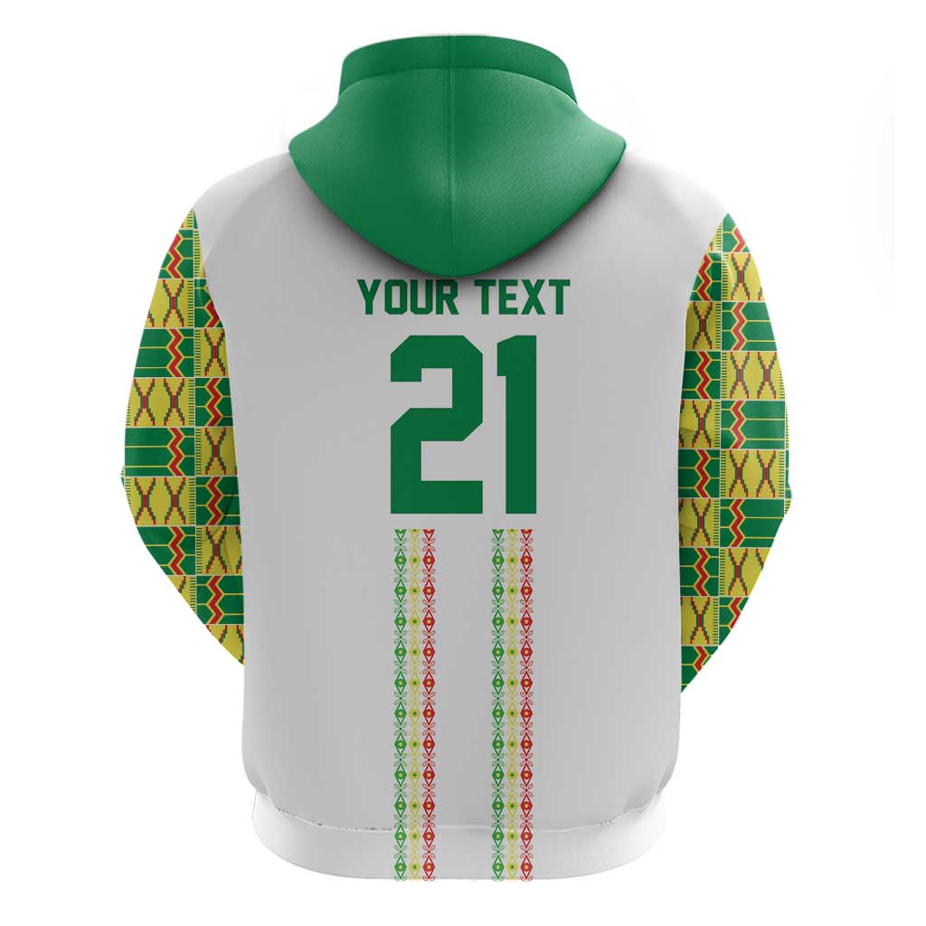 World Football 2026 Senegal Custom Hoodie African Kente White Pattern - African Pride