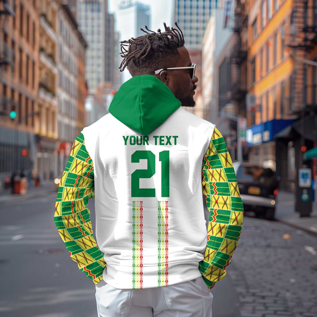 World Football 2026 Senegal Custom Hoodie African Kente White Pattern - African Pride