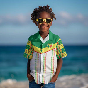 World Football 2026 Senegal Custom Kid Hawaiian Shirt African Kente White Pattern LT9