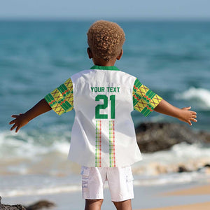 World Football 2026 Senegal Custom Kid Hawaiian Shirt African Kente White Pattern LT9