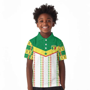 World Football 2026 Senegal Custom Kid Polo Shirt African Kente White Pattern LT9