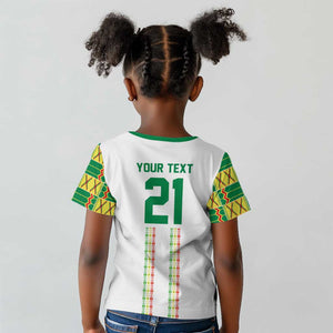World Football 2026 Senegal Custom Kid T shirt African Kente White Pattern LT9