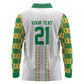 World Football 2026 Senegal Custom Long Sleeve Polo Shirt African Kente White Pattern - African Pride