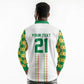 World Football 2026 Senegal Custom Long Sleeve Polo Shirt African Kente White Pattern - African Pride
