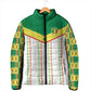 World Football 2026 Senegal Custom Padded Jacket African Kente White Pattern - African Pride