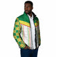World Football 2026 Senegal Custom Padded Jacket African Kente White Pattern - African Pride