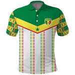 World Football 2026 Senegal Custom Polo Shirt African Kente White Pattern - African Pride