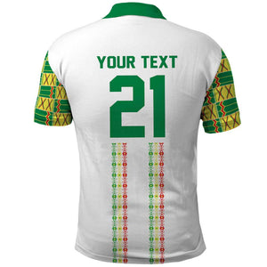 World Football 2026 Senegal Custom Polo Shirt African Kente White Pattern - African Pride