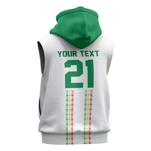 World Football 2026 Senegal Custom Sleeveless Hoodie African Kente White Pattern - African Pride