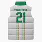 World Football 2026 Senegal Custom Sleeveless Puffer Jacket African Kente White Pattern - African Pride