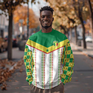 World Football 2026 Senegal Custom Sweatshirt African Kente White Pattern - African Pride