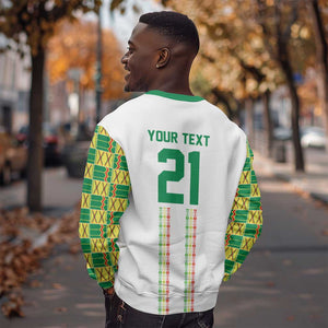 World Football 2026 Senegal Custom Sweatshirt African Kente White Pattern - African Pride
