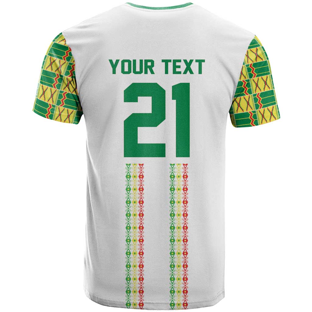 World Football 2026 Senegal Custom T shirt African Kente White Pattern - African Pride