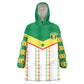 World Football 2026 Senegal Custom Wearable Blanket Hoodie African Kente White Pattern - African Pride