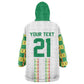 World Football 2026 Senegal Custom Wearable Blanket Hoodie African Kente White Pattern - African Pride