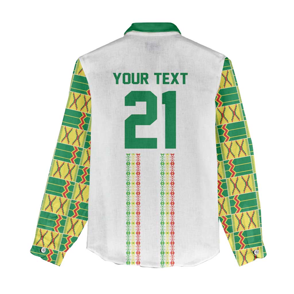 World Football 2026 Senegal Custom Women Casual Shirt African Kente White Pattern - African Pride