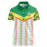 World Football 2026 Senegal Custom Women Polo Shirt African Kente White Pattern - African Pride