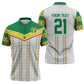 World Football 2026 Senegal Custom Zipper Polo Shirt African Kente White Pattern - African Pride