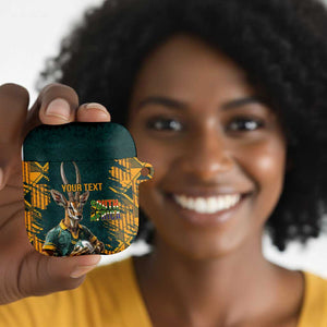 South Africa Rugby Custom AirPods Case Afro Springboks Mascot Sporty Version