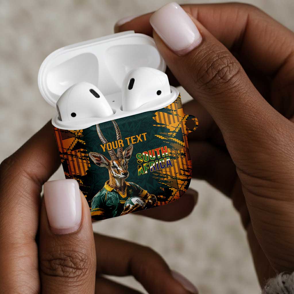 South Africa Rugby Custom AirPods Case Afro Springboks Mascot Sporty Version