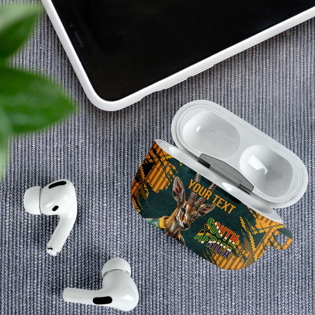 South Africa Rugby Custom AirPods Case Afro Springboks Mascot Sporty Version