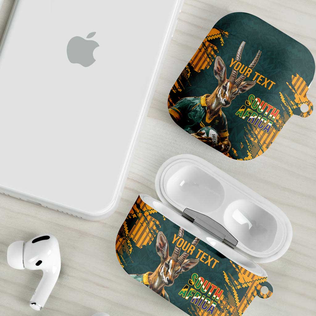South Africa Rugby Custom AirPods Case Afro Springboks Mascot Sporty Version