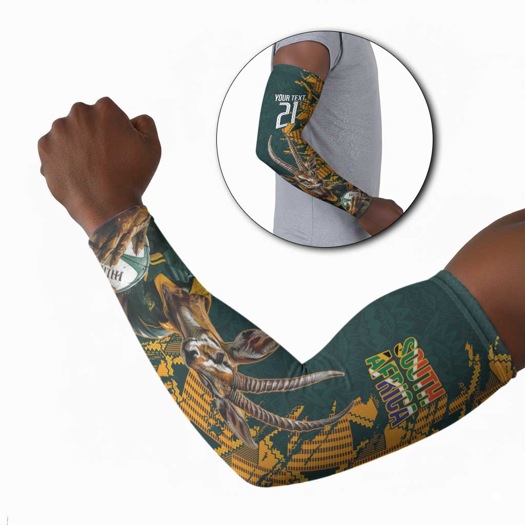 South Africa Rugby Custom Arm Sleeves Afro Springboks Mascot Sporty Version