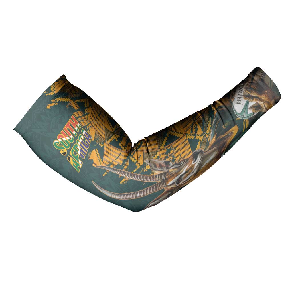 South Africa Rugby Custom Arm Sleeves Afro Springboks Mascot Sporty Version