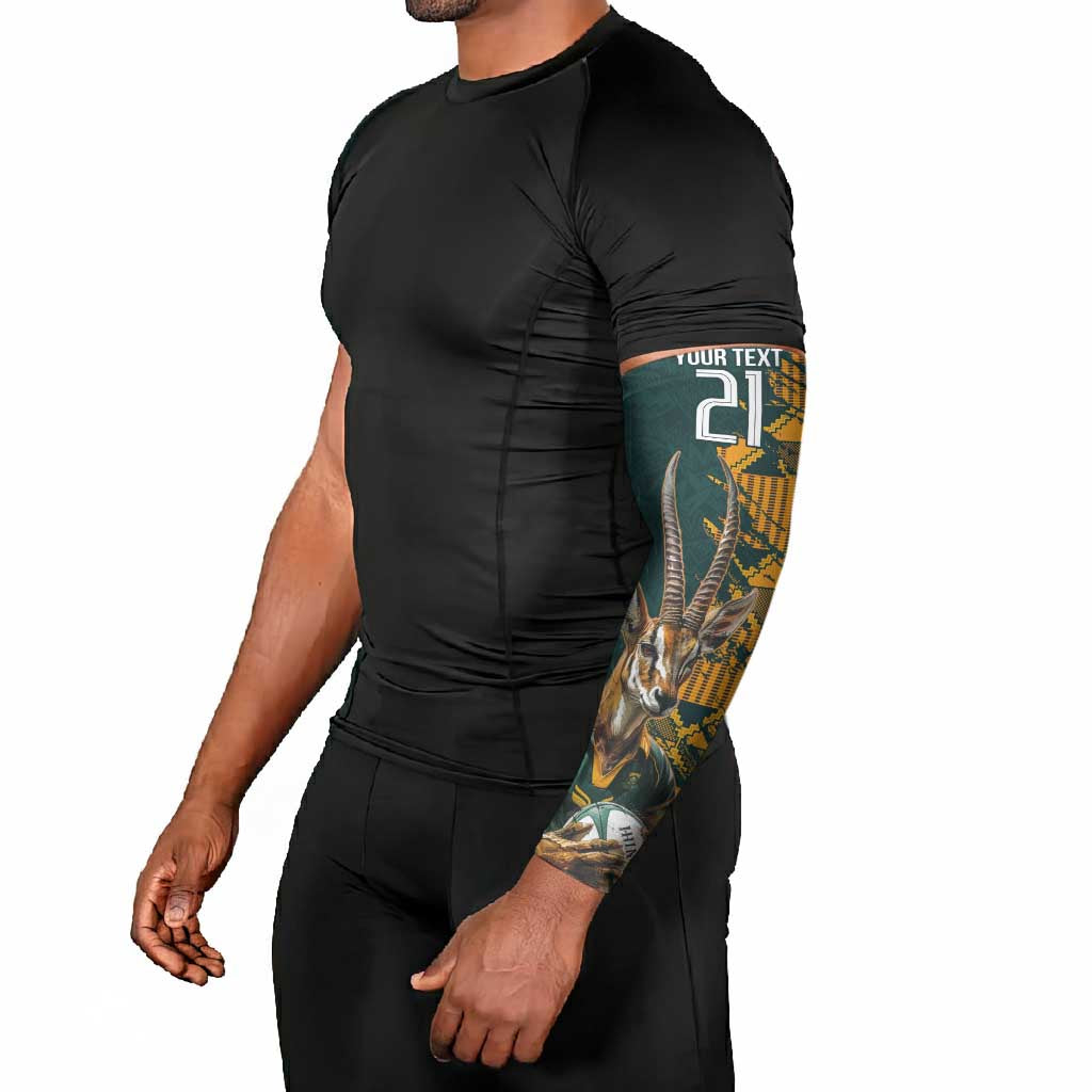 South Africa Rugby Custom Arm Sleeves Afro Springboks Mascot Sporty Version