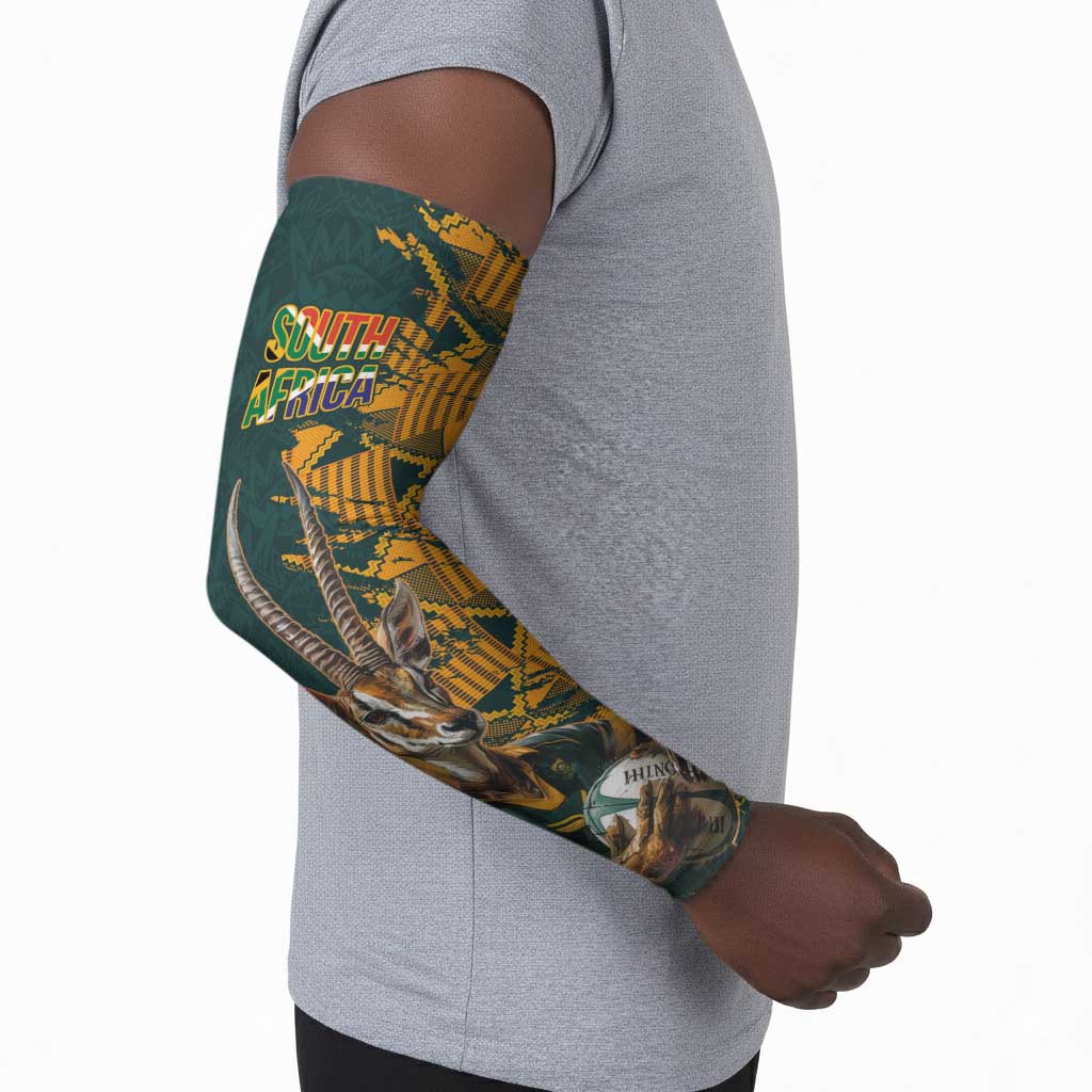 South Africa Rugby Custom Arm Sleeves Afro Springboks Mascot Sporty Version