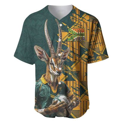 South Africa Rugby Custom Baseball Jersey Afro Springboks Mascot Sporty Version