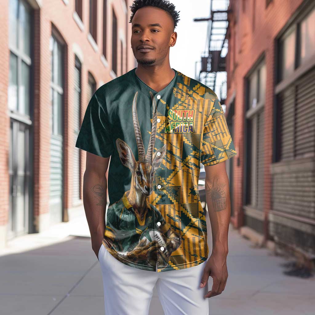 South Africa Rugby Custom Baseball Jersey Afro Springboks Mascot Sporty Version
