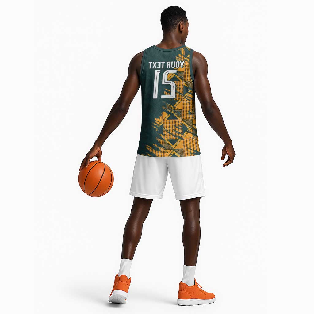 South Africa Rugby Custom Basketball Jersey Afro Springboks Mascot Sporty Version - African Pride