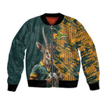 South Africa Rugby Custom Bomber Jacket Afro Springboks Mascot Sporty Version