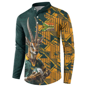 South Africa Rugby Custom Button Sweatshirt Afro Springboks Mascot Sporty Version