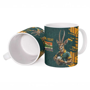 South Africa Rugby Custom Ceramic Mug Afro Springboks Mascot Sporty Version