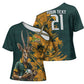 South Africa Rugby Custom Cross Shoulder Shirt Afro Springboks Mascot Sporty Version