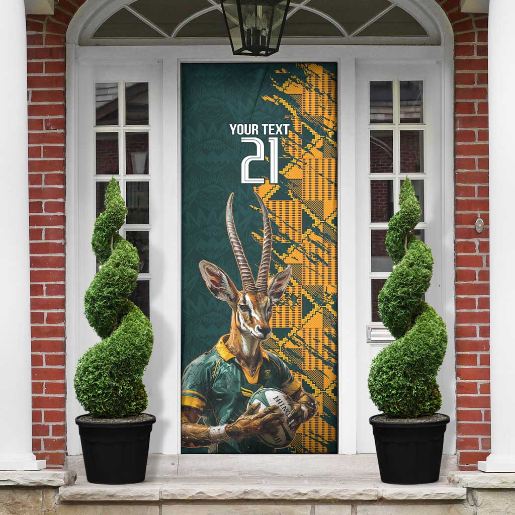 South Africa Rugby Custom Door Cover Afro Springboks Mascot Sporty Version