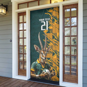 South Africa Rugby Custom Door Cover Afro Springboks Mascot Sporty Version