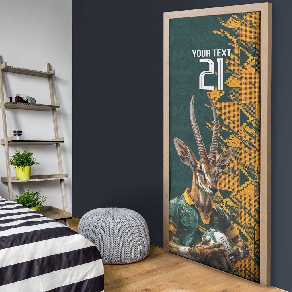 South Africa Rugby Custom Door Cover Afro Springboks Mascot Sporty Version