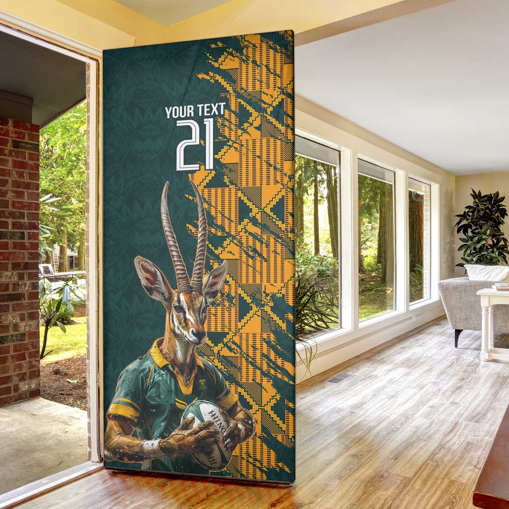 South Africa Rugby Custom Door Cover Afro Springboks Mascot Sporty Version
