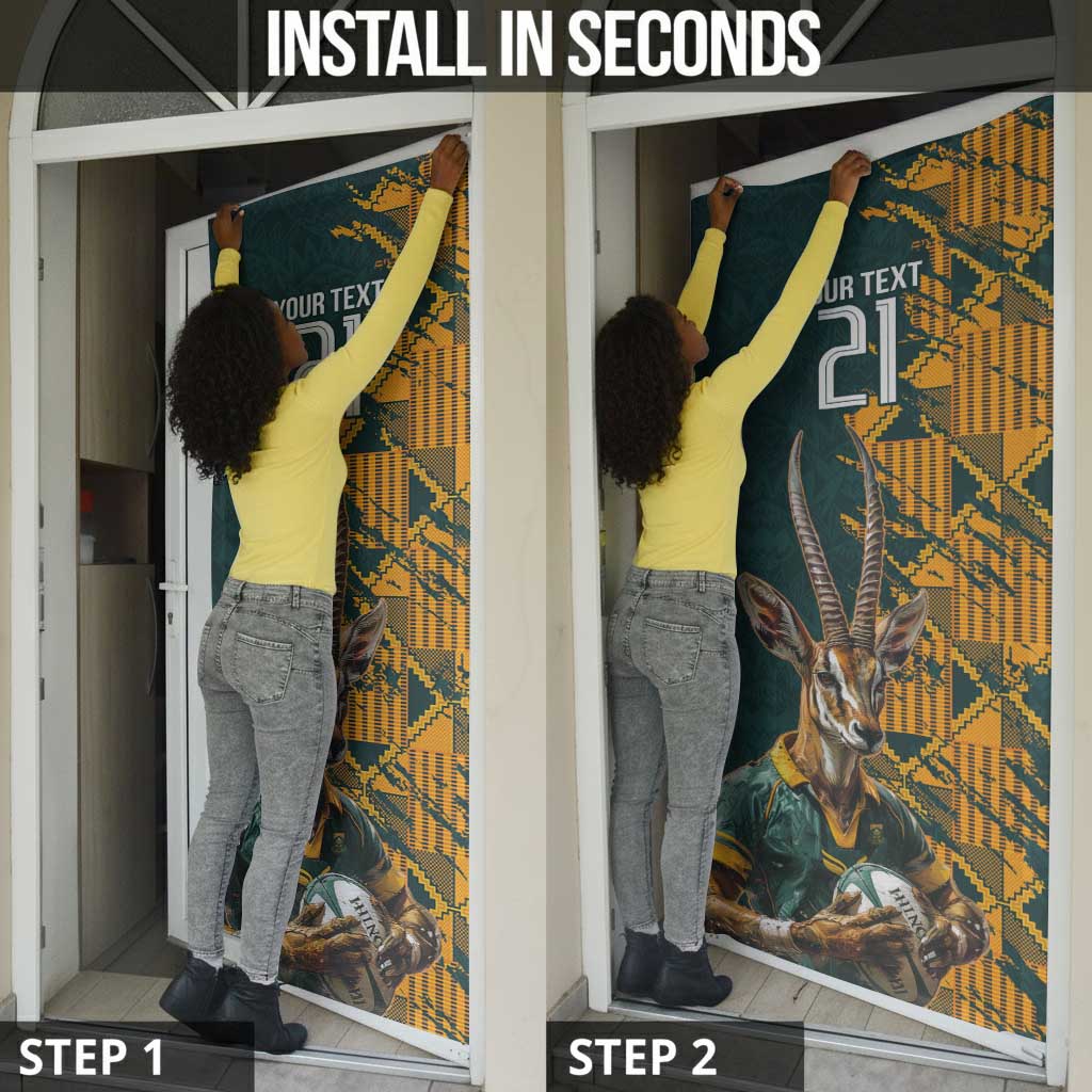 South Africa Rugby Custom Door Cover Afro Springboks Mascot Sporty Version