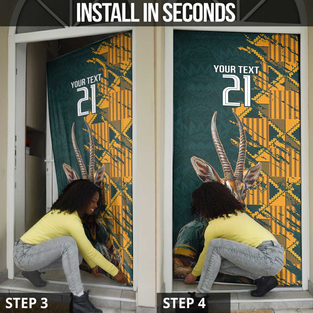 South Africa Rugby Custom Door Cover Afro Springboks Mascot Sporty Version