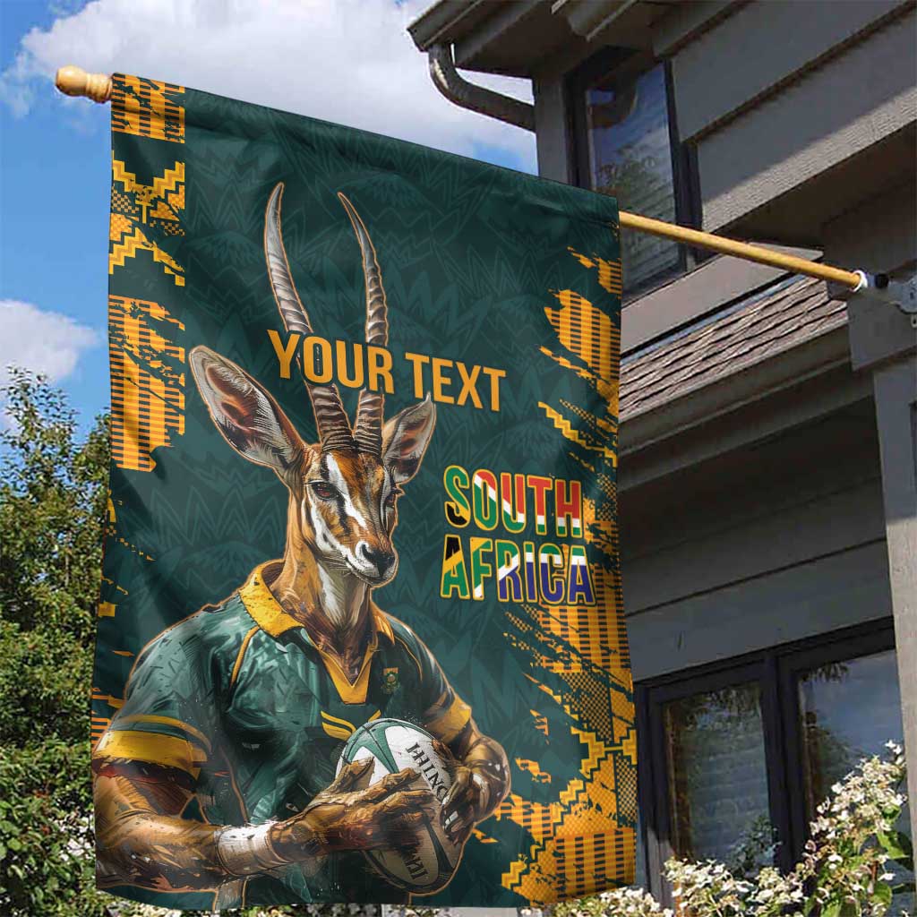 South Africa Rugby Custom Garden Flag Afro Springboks Mascot Sporty Version