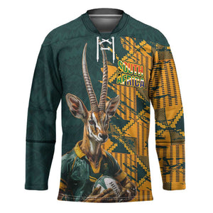 South Africa Rugby Custom Hockey Jersey Afro Springboks Mascot Sporty Version