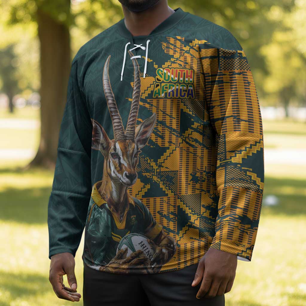 South Africa Rugby Custom Hockey Jersey Afro Springboks Mascot Sporty Version