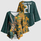 South Africa Rugby Custom Kimono Sleeve Blouse Afro Springboks Mascot Sporty Version