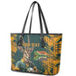 South Africa Rugby Custom Leather Tote Bag Afro Springboks Mascot Sporty Version